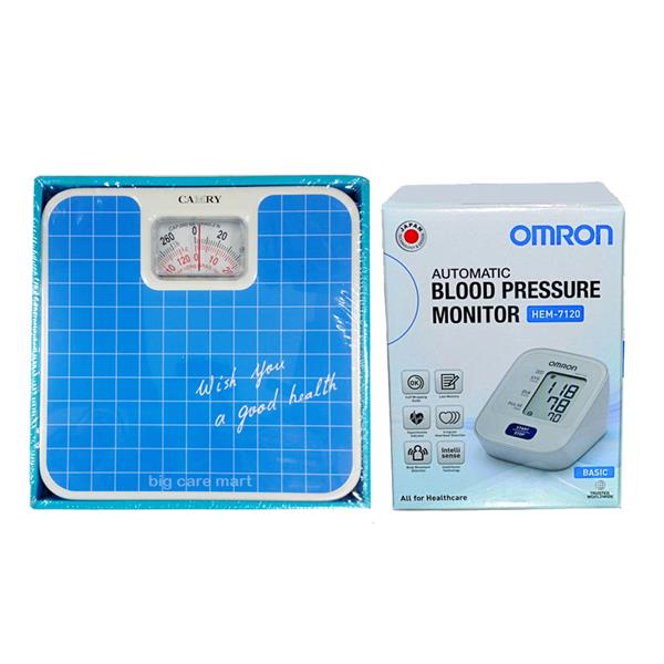 Omron Automatic Blood Pressure Monitor HEM-7120 + Weighing Scale 