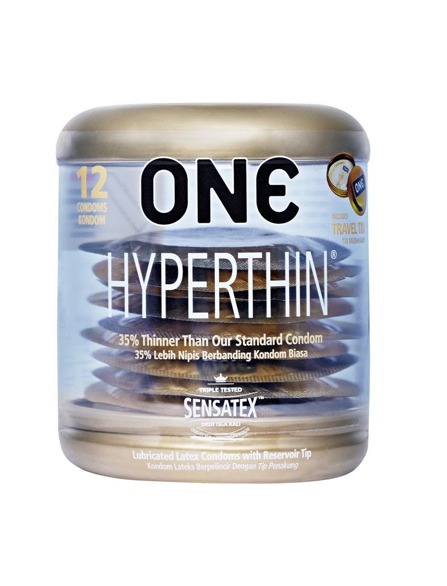 One Hyperthin Condoms 12 pieces, Extra Thin Condoms Made in USA