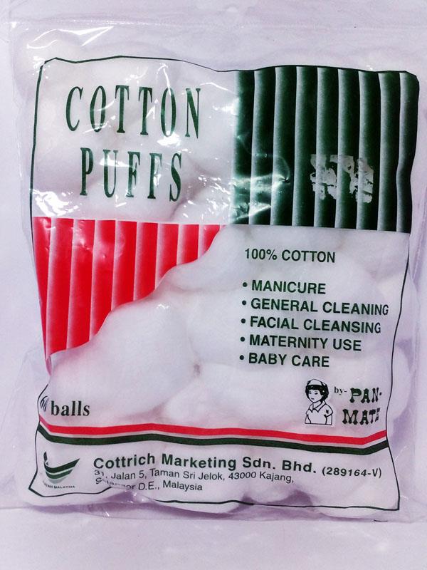 PAN-MATE COTTON PUFF/COTTON BALLS 60PIECES X 2