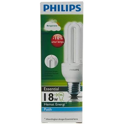 Philips Essential 18W 3U Energy Saving PLCE Bulb x 12pcs