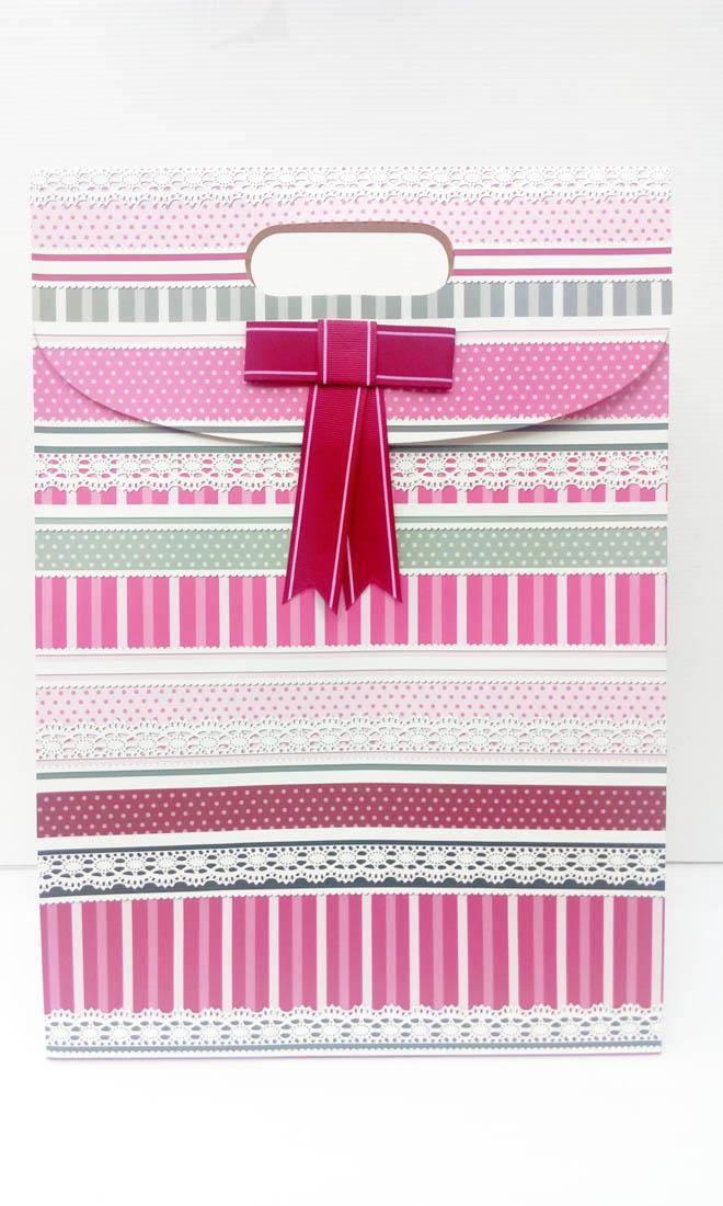 Pink Gift Bag Polka-dot Style (16cm X 27.5cm X 39cm)