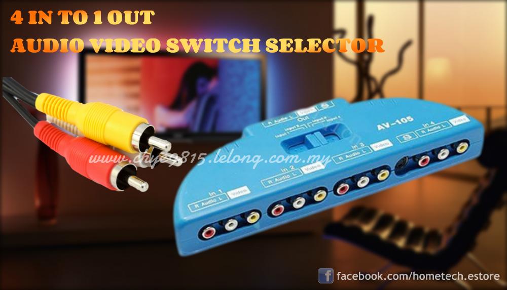 RCA 3 AV 4 IN TO 1 OUT AUDIO VIDEO SWITCH SELECTOR