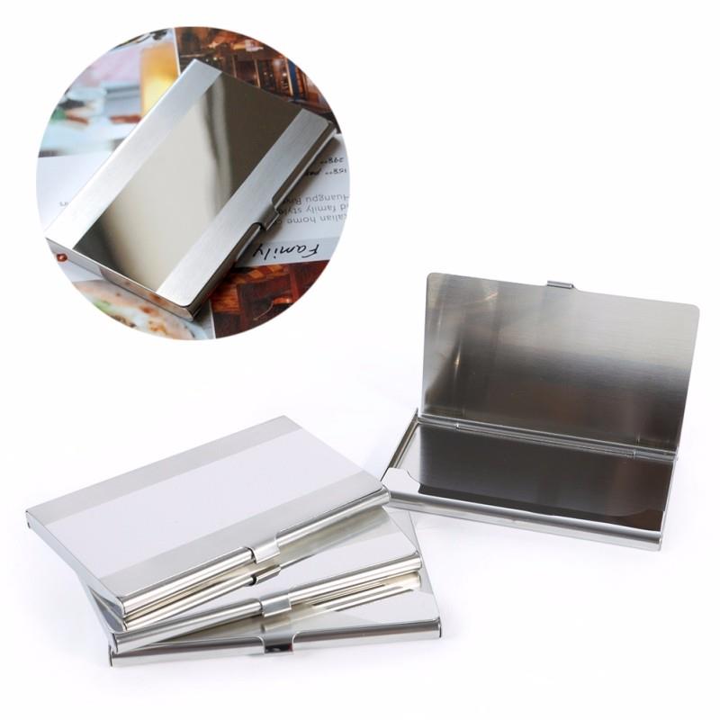 Stainless Steel Silver Aluminium Business Card Holder With Engraving