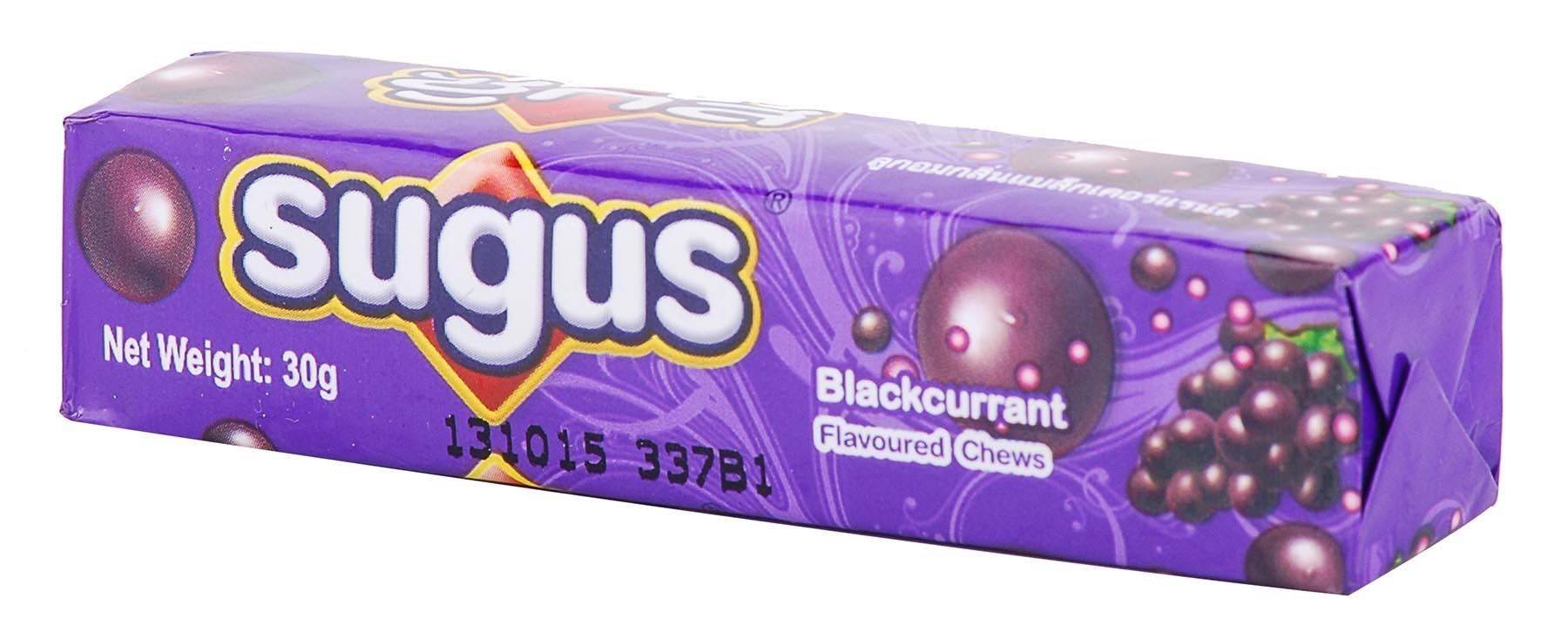 SUGUS CHEWABLE CANDY BLACKCURRANT 30G X 3 PIECES