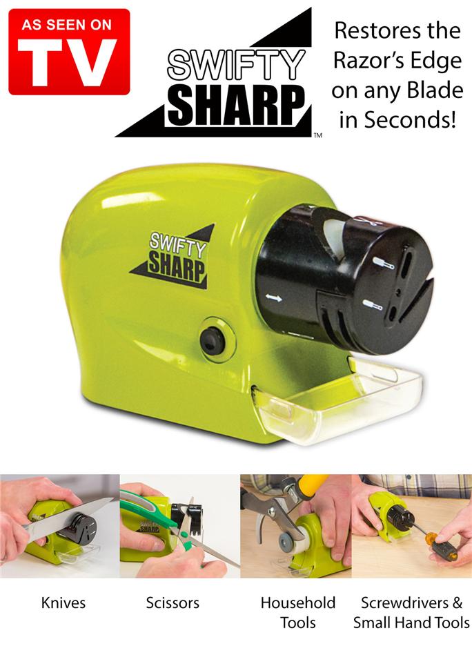 Swifty Sharp Cordless, Motorized Knife Blade Sharpener