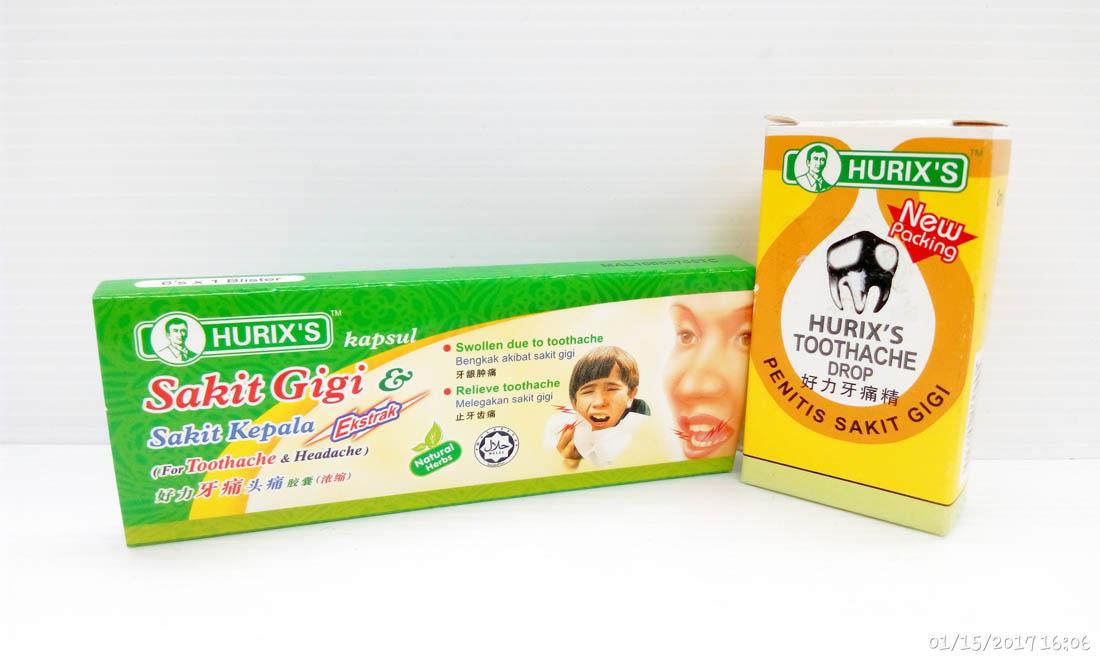 Tooth Pain Set : Hurix Kapsul 6's + Hurix's Toothache Drop 2ml