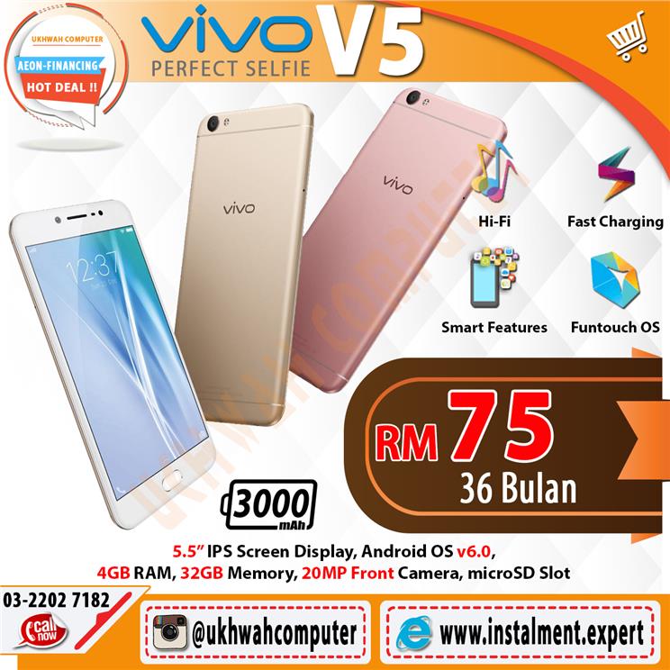 Vivo V5 32GB Harga Ansuran Instalmen (end 3/13/2017 4:15 PM)