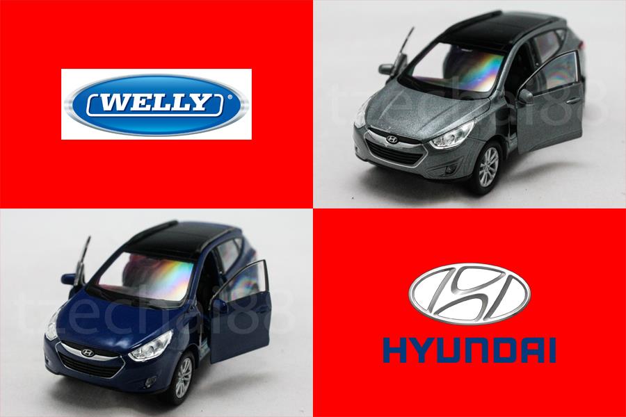 Welly 1:34-1:39 DIECAST Hyundai Tucson IX Car Blue / Grey Model New