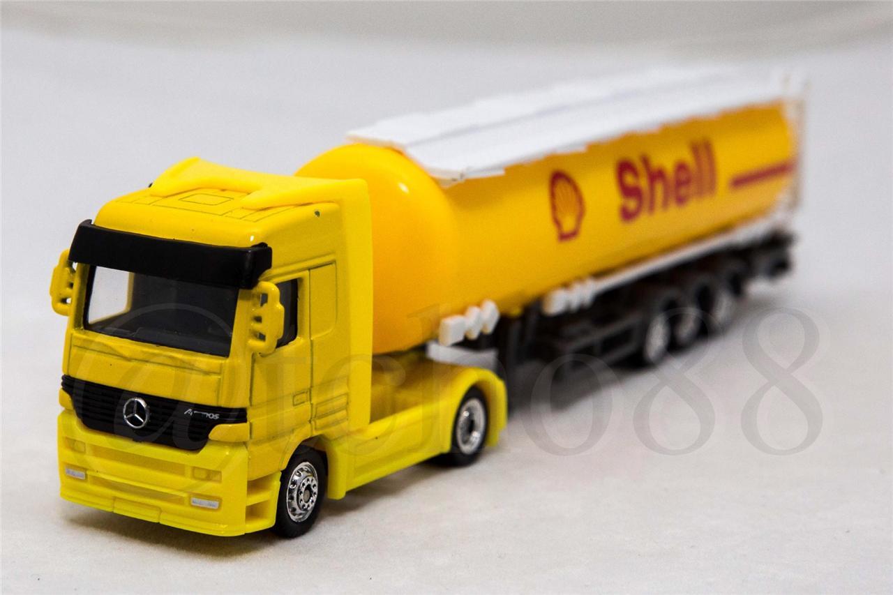 Welly 1:87 Die Cast Mercedes-Benz Shell Oil Tanker Yruck Yellow Model