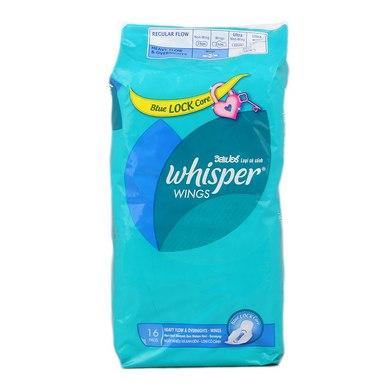 Whisper Pads Heavy Flow & Overnight Wing 16's